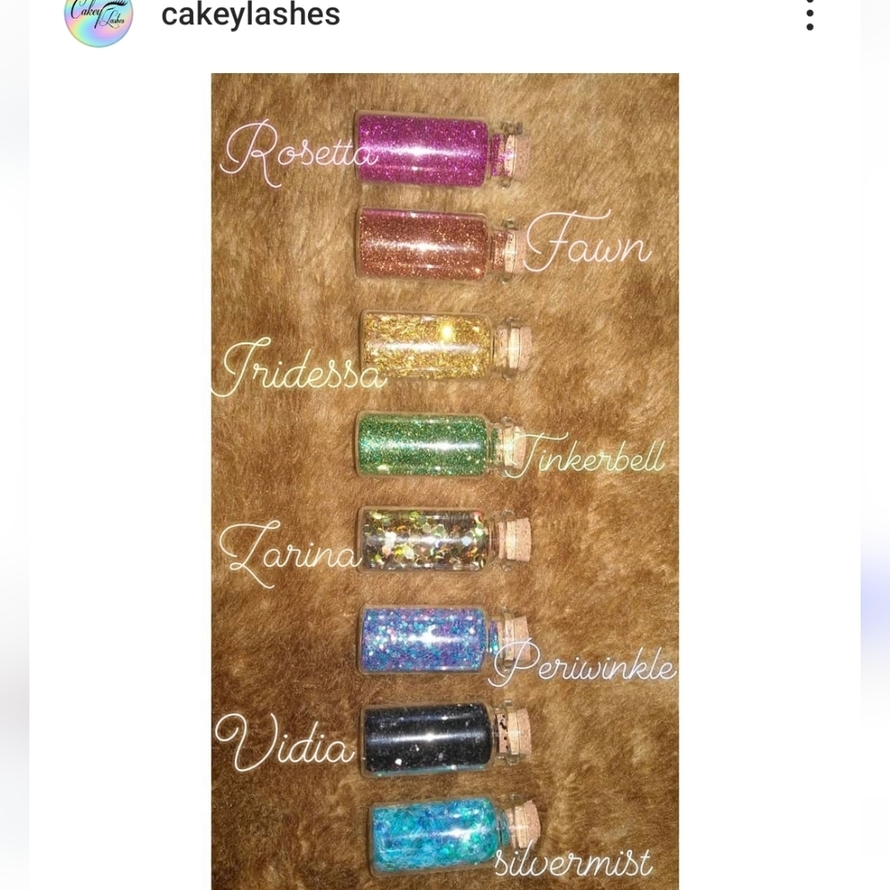 Set of Tinkerbell Glitter Bottles in Various Colors
